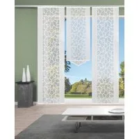 HOME WOHNIDEEN Schiebegardine JENNA (3 St), Klettband, halbtransparent, Schiebevorhang Jacquard Set