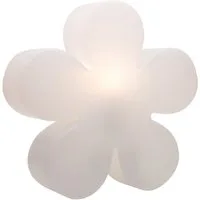 8 seasons design LED Gartenleuchte Shining Flower, LED wechselbar, E27-Fasssung, warmweißes Licht, Dekolampe Garten (40cm, weiß)