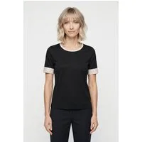 Marc Cain T-Shirt Golden Hour Premium Damenmode edle Chain-Logo-Print am Ausschnitt und Ärmelbündchen