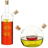 relaxdays Menage-Set 2 in 1 Essig-Öl-Flasche 2er Set