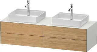 Duravit White Tulip Konsolenwaschtischunterbau wandhängend Natur Eiche & Weiß Matt & Seidenmatt 1300 WT4868BH5360000