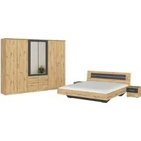 rauch Schlafzimmer-Set Komplettschlafzimmer Schlafzimmer BURANO mit Schrank in 3 Breiten, (Set, 4-tlg), Bett 180x200 cm und 2 Nachttischen MADE IN GERMANY