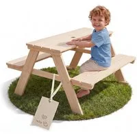 roba® Garten-Kindersitzgruppe Picknick for 4, Kindersitzgarnitur für den Garten - Massivholz - Sicher & Stabil