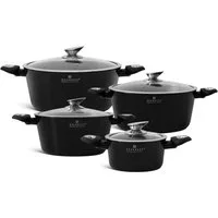 Edenberg Topf-Set Klassische schwarze Töpfe, in 4 verschiedenen Größen und in 4 Farben, Aluminium, Keramik (Gönnen Sie sich stilvolles Kochen auf höchstem Niveau – mit diesem eleganten Topfset, das Design, Qualität und Funktionalität perfekt vereint.