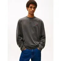 Tommy Jeans Langarmshirt Classic Relaxed Fit Rundhals, Jersey, großes Logo am Ärmel