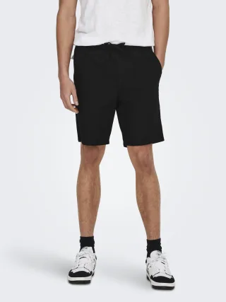 ONLY&SONS - ONSLINUS 0007 COT LIN SHORTS NOOS Black - Gr. - S