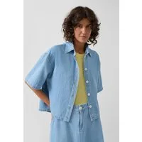 s.Oliver Kurzarmbluse Bluse Boxy Denim-Bluse