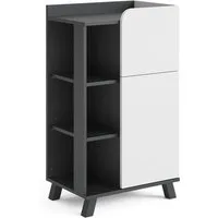 Vicco Midischrank Karen, Anthrazit/Weiß, 50 x 90 cm mit Tür und Schublade (1-St)