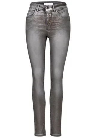 Street One - Beschichtete Jeans - Denim-York-Style grau - Gr. - 27/30