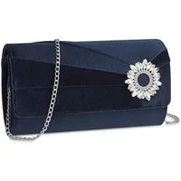 Miss Lulu Clutch Damen, Elegante Abendtasche mit Strass-Verzierung & Kette