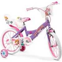 Toimsa Bikes Kinderfahrrad 16 Zoll Kinder Mädchen Fahrrad Mädchenfahrrad Rad Bike Paw Patrol Lila, 1 Gang, Puppensitz, Korb, Stützräder