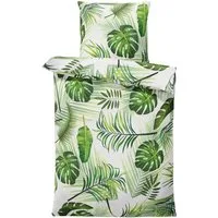 One Home Bettwäsche Tropical, Mikrofaser, 4 teilig, Tropische Blätter