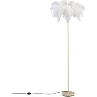 Qazqa Stehlampe Peahen, ohne Leuchtmittel, Warmweiß, QAZQA Stehlampe, e14, Beige, Stahl, Art Deco