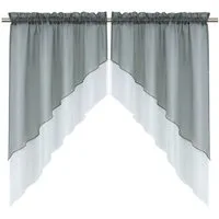 Delien Scheibengardine Beyza (2 St), Stangendurchzug, transparent, Zweifarbig