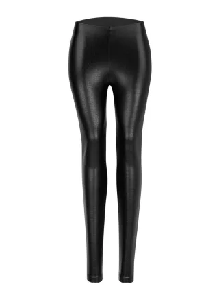 NUR DIE x KILIAN KERNER Damen Vegane Leggings in Leder-Optik mit Croco-Muster