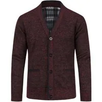 Allthemen Cardigan Herren Strickjacke mit V Ausschnitt Grobstrick Cardigan mit Knöpfen