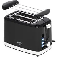 Camry Toaster CR 3218 2-Scheiben-Toaster, Brötchenaufsatz, Auftaufunktion, Aufwärmfunktion, 6 Bräunungsstufen