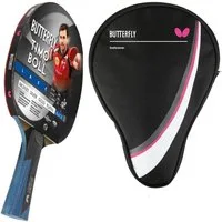Butterfly Tischtennisschläger 1x Timo Boll Black 85031 + Drive Case 1, Tischtennis Schläger Set Tischtennisset Table Tennis Bat Racket