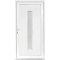 SN Deco Haustür Serena mit Edelstahlstoßgriff/Türknopf, 980x2000 mm, Thermisch getrennte Alu-Bodenschwelle sowie Wetterschenkel