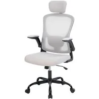 GarveeMore Bürostuhl Ergonomischer mit erstellbare Lendenwirbelstütze und Kopfstütze, Home-Office-Stuhl,Gaming-Stuhl mit hoher Rückenlehne aus Netzstoff