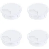 sossai® Kabelführung Schreibtisch Kabeldurchlass Ø60/Ø80mm in Weiß (4-St)