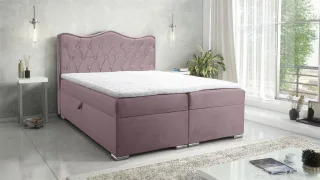 Boxspringbett Schlafzimmerbett SULTAN New in Stoff Velvet X Altrosa 120x200cm