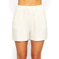 SASSYCLASSY Shorts Musselin Shorts für Damen Weiche High-Waist Baumwollshorts mit Gummibund und Eingriffstaschen