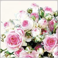 Ambiente Luxury Paper Products Papierserviette, Servietten Papier 33x33cm 3-lagig mit Rosen Blumenmotiv 20 Stück