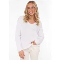 Zwillingsherz Sweatshirt „Positive Mind Neon Kante” mit Kontrastnaht, V-Neck, washed out Optik, langarm