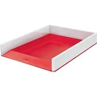 LEITZ Briefablage Briefablage Wow Duo Colour A4 Polystyrol weiß/rot
