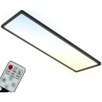 Briloner Leuchten LED Panel 7403015 SLIM, CCT - über Fernbedienung, LED fest integriert, Farbwechsler, Neutralweiß, Kaltweiß, Warmweiß, Tageslichtweiß, Deckenlampe, 58x20x3cm, Schwarz, 23W, Wohnzimmer, Schlafzimmer, Küche