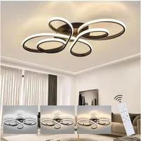 Nettlife LED Deckenleuchte Modern Schwarz Dimmbar Wohnzimmer 65W 40/66/80/100CM deckenlampe, Dimmbar mit Fernbedienung, LED fest integriert, Warmweiß, Neutralweiß, Kaltweiß, Schlafzimmer, Wohnzimmer, Büro, Arbeitszimmer, Küche