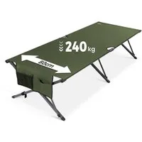 HOMECALL Klappbett Feldbett Camping klappbar 210×80 cm bis 240 kg (Campingbett extra breit mit 600D Oxford-Gewebe, verstärkte X-Beine, faltbares Klappbett mit Seitentasche) 600D Oxford-Gewebe, : Strapazierfähig & atmungsaktiv