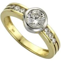 CELESTA Fingerring 375/- Gelbgold 2farbig Zirkonia