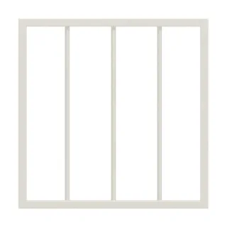 Fenstergitter Weiß, Premium Dortmund Stahl, Weiß RAL 9010, 440 x 440 mm, Laibungsmontage, individuell konfigurieren