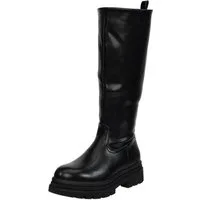 Salinyang Damen Biker Boots kniehoch mit Profilsohle – Chunky Langschaft Stiefel