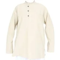 BUDDHA arts&more Langarmhemd Traditionelles Nepalhemd Kurta Fishermanhemd Langarm