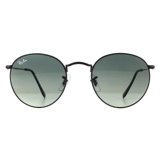 Ray-Ban Sonnenbrille Runde flache Gläser 3447N 002/71 Schwarz Grau Gradient 50mm