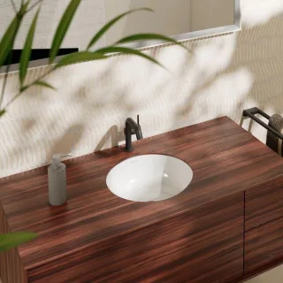 hansgrohe Xuniva Unterbauwaschtisch 61046450 350x350mm, mit Hahnloch/Überlauf, SmartClean, weiß