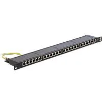 Patchpanel 24P Cat.6 / 0.5 HE schwarz