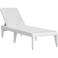 vidaXL Gartenliege Sonnenliege Weiß 186x60x29 cm PP, 1 St.