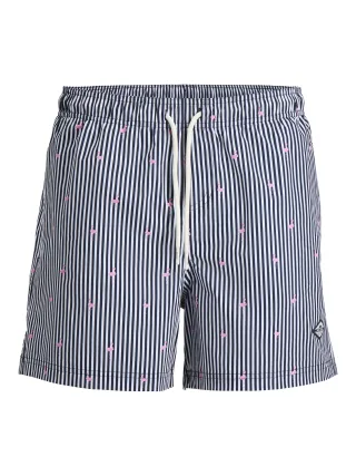 JACK&JONES - JPSTMAUI BREEZE MINI STRIPE SWIM SRT SN Blau - Gr. - L