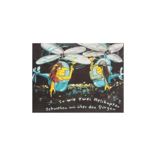 Udo Lindenberg Original Farblithografie "Helikopter" - handsigniert...