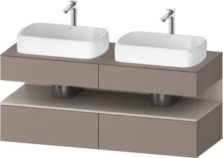 Duravit Qatego Konsolenwaschtischunterbau wandhängend Basalt Matt 1400x550x600 mm - QA4767091430010 QA4767091430010