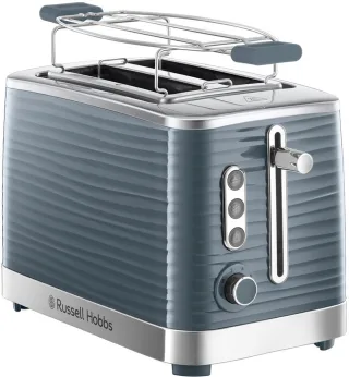 RUSSELL HOBBS Toaster "Inspire 24373-56 Grau" 2 Schlitze 1050 W mit hochwertiger Hochglanz-Struktur, extra breite Toastschlitze