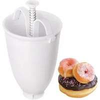 König Design Donut-Maker Kunststoff Donut Maker Maschine Form DIY, 0 W, praktischer Kunststoff-Teigspender für unwiderstehliche Mini-Donuts