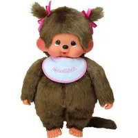 Monchhichi Plüschfigur Classic Mädchen 45 cm Monchhichi Puppe mit original rosa Lätzchen