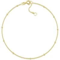 Silberkettenstore Fußkette Fußkette Erbse mit Kugeln 1mm - echt 333 Gold, Länge wählbar