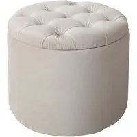 riess-ambiente Hocker MODERN BAROCK champagner, Wohnzimmer · Samt · mit Stauraum · Aufbewahrungkorb