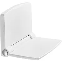 HEUFFE Duschklappsitz zur wandmontage, für Senioren & Kinder, 90° klappbar, rechteckig, weiß, belastbar bis 200,00 kg, modern, mit Rückenlehne und konkavem Sitzdesign